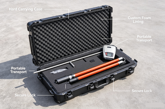 HD-107 Geo-membrane Leakage Detector 1.0-50KV High Voltage Geomembrane Leak Tester 999 Max Leak Point Count Adjustable Sensitivity