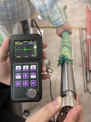 OLED สกรีนสี Ultrasonic Thickness Gauge Live A&B Scan Single & Dual Element Probe เครื่องตรวจสอบวัสดุ