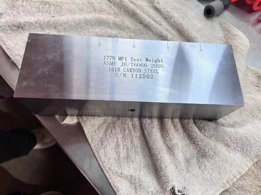 177N MPI น้ําหนักการทดสอบ 1018 โลหะคาร์บอน แม็กเนติก Particle Inspection Calibration Block สอดคล้องกับ ASME JB/T6066-2005 DC แม็กเนติกโยกยกแรงการทดสอบตัวอย่าง