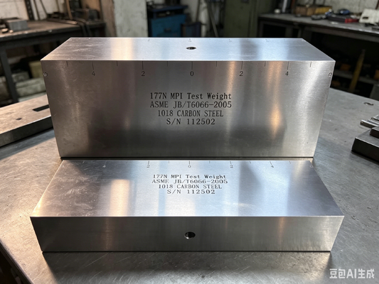 177N MPI น้ําหนักการทดสอบ 1018 โลหะคาร์บอน แม็กเนติก Particle Inspection Calibration Block สอดคล้องกับ ASME JB/T6066-2005 DC แม็กเนติกโยกยกแรงการทดสอบตัวอย่าง